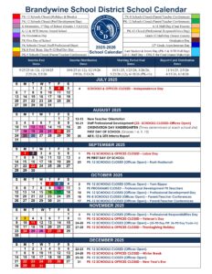 Brandywine School District Calendar 25-26