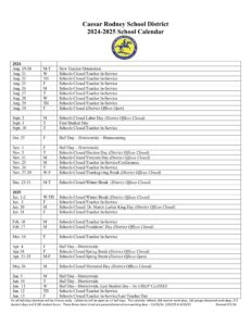 Caesar Rodney District Calendar 24-25