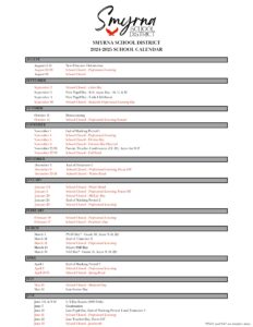 smyrna schools district calendar 24-25