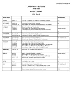 Lake County Schools FL Calendar 25-26