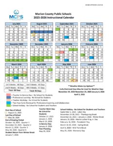 Marion county fl schools calendar 25-26