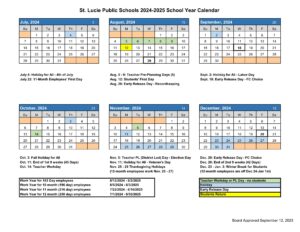 St. Lucie County school calendar 25-26