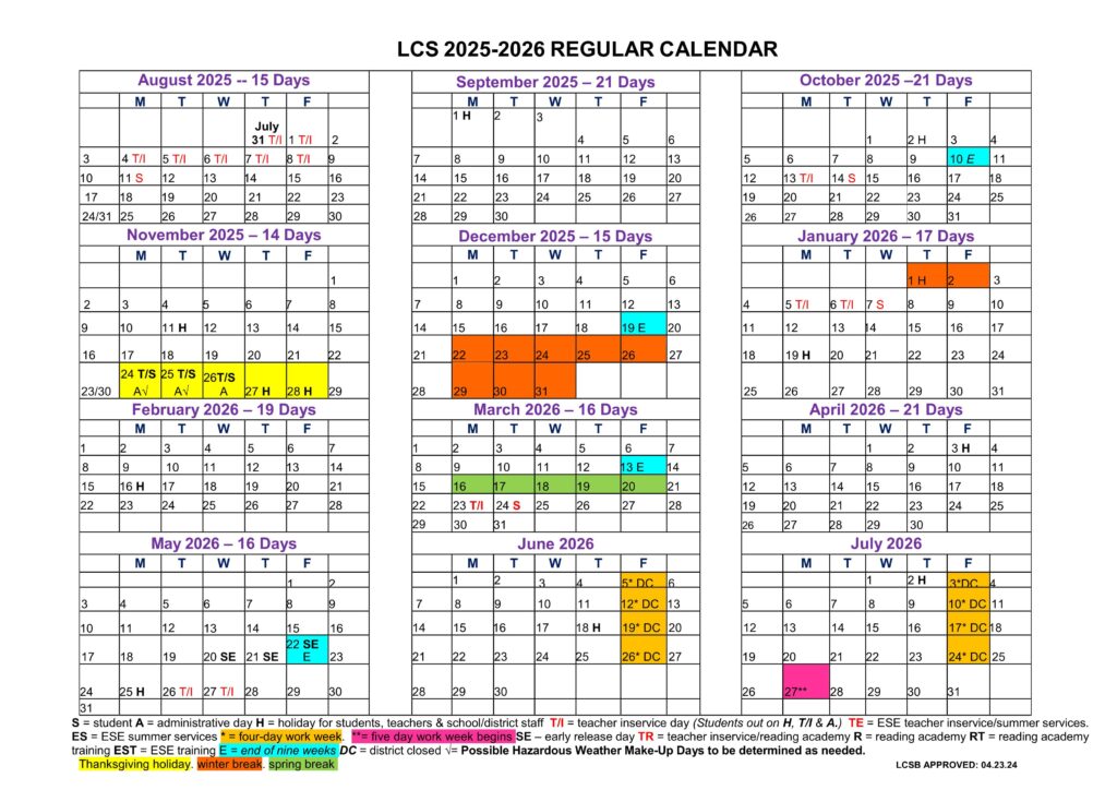 leon county schools calendar 25-26