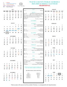 Wayne County NC Schools Calendar