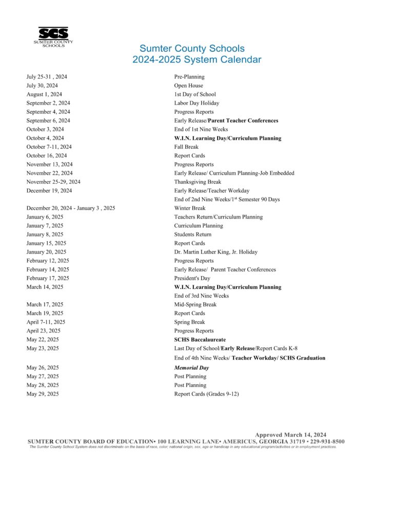 sumter county schools calendar 24-25