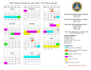 Robeson County Schools Calendar 24-25
