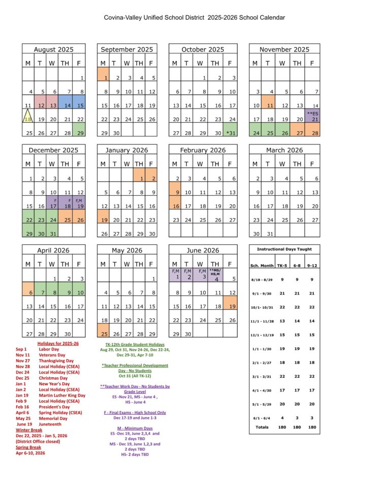 CVUSD Calendar