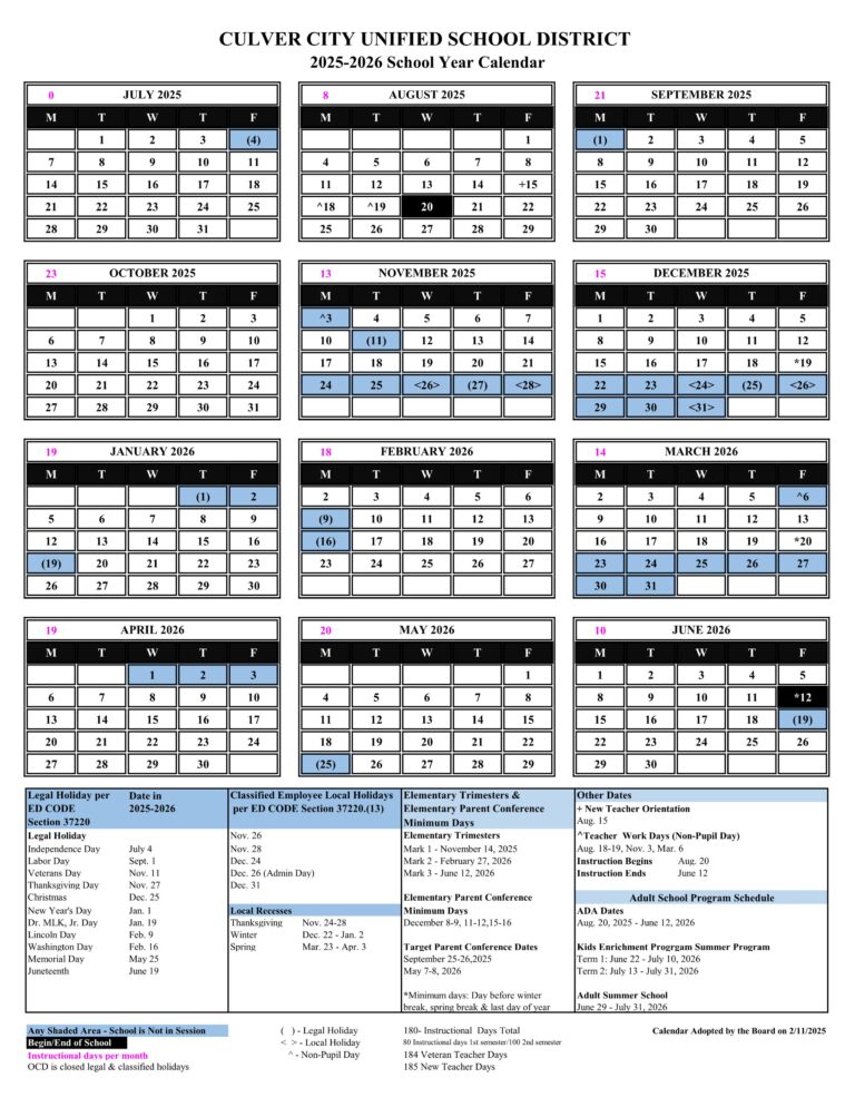 Culver City Unified School District 25-26