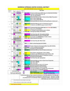 Borrego Springs Unified School District School Calendar 25-26