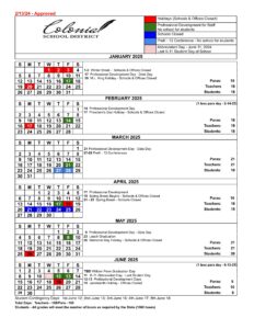 colonial school district de calendar 24-25