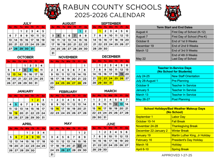 Rabun County ga Schools Calendar 25 26 PDF EduCounty