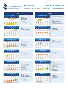Cherokee County ga schools calendar
