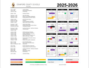 Crawford County, Georgia School Calendar