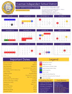 Everman ISD School District Calendar 24-25