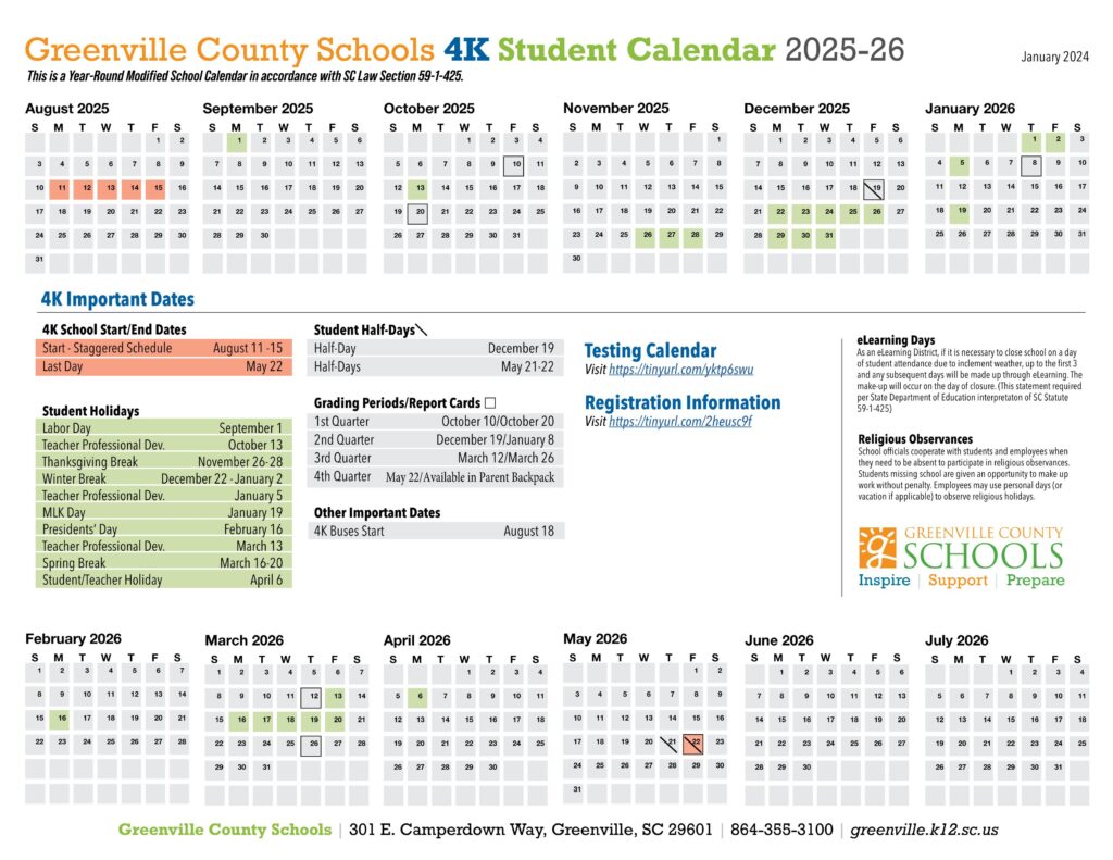 greenville county sc schools calendar 25-26