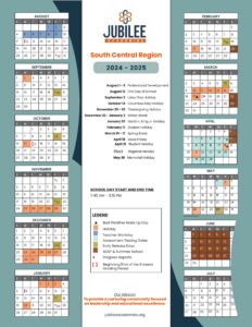 jubilee academies calendar south central region