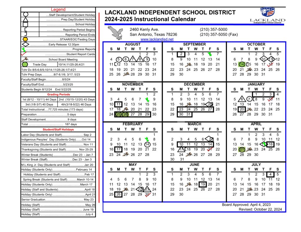 LACKLAND ISD CALENDAR 24-25