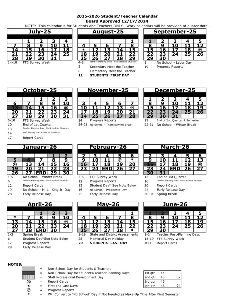 pasco county schools calendar 25-26