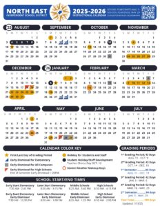 North East NEISD School Calendars 25-26