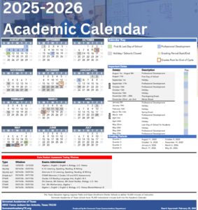 Somerset Academy texas calendar 25-26