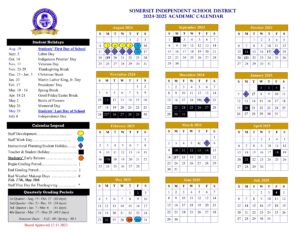 Somerset ISD Schools calendar 24-25