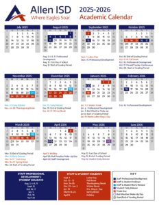 ALLEN ISD SCHOOL CALENDAR 25-26
