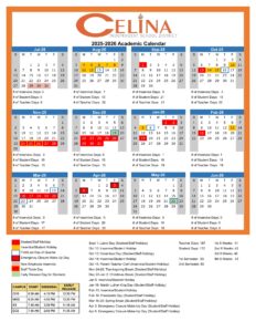 Celina ISD school Calendar 25-26