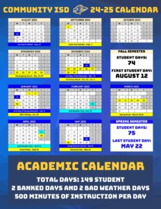 COMMUNITY ISD School Calendar 24-25