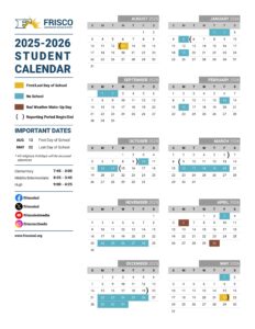 FRISCO ISD SCHOOL CALENDAR 25-26