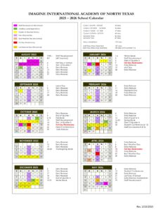 Imagine International Academy of North Texas Calendar 25-26