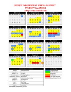 LOVEJOY ISD SCHOOL CALENDAR 25-26
