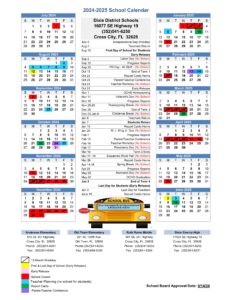 dixie county fl schools calendar 25-26