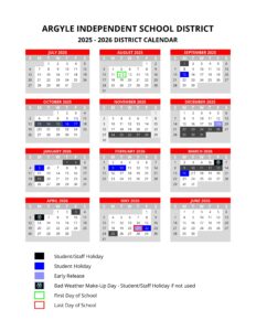 argyle isd school calendar 25-26