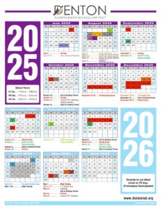 DENTON ISD SCHOOL DISTRICT CALENDAR 25-26