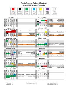 GULF COUNTY SCHOOLS FL CALENDAR 24-25