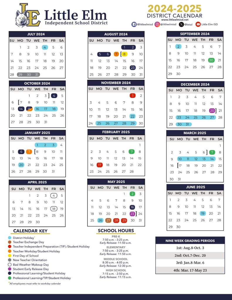 LITTLE ELM ISD SCHOOL CALENDAR 24-25