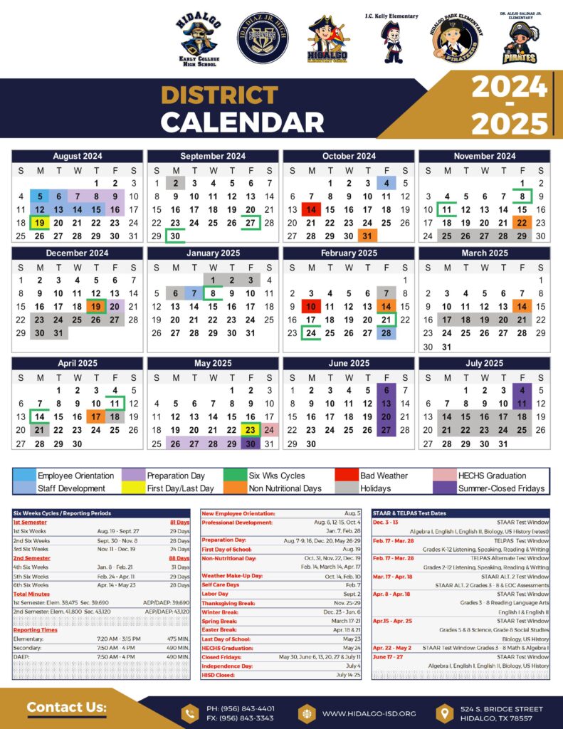 HIDALGO ISD SCHOOL CALENDAR 24-25