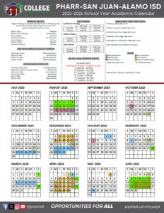 PHARR-SAN JUAN-ALAMO ISD psja calendar 25-26
