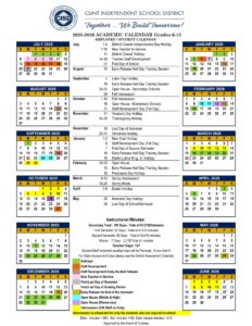 CANUTILLO ISD School Calendar 25-26