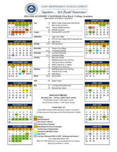 CLINT isd school calendar 25-26 CECA