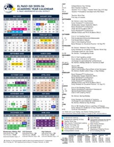 EPISD EL PASO ISD SCHOOL CALENDAR 25-26