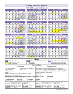 LIBERTY HILL ISD SCHOOL CALENDAR 25-26