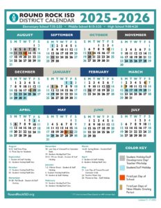 ROUND ROCK ISD school calendar 25-26