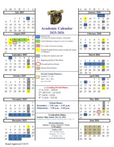 DANBURY ISD SCHOOL CALENDAR 25-26