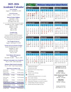 DICKINSON ISD SCHOOL CALENDAR 25-26