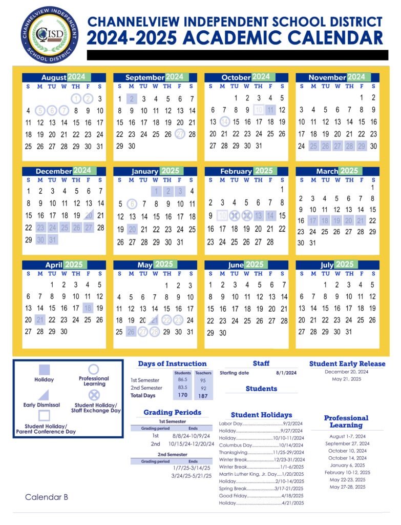 channelview academic calendar 24-25