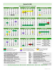 SANTA FE ISD SCHOOL CALENDAR 25-26