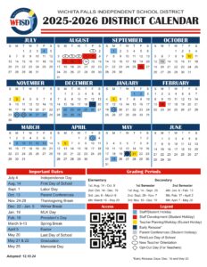 wfisd wichita falls school calendar 25-26