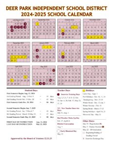 Deer Park ISD District Calendar 24-25