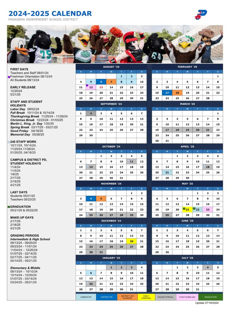 pasadena isd schools calendar 24-25